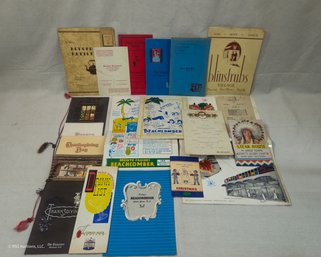 Assorted Vintage New England Restaurant Menus And Others Group