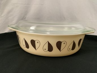 Pyrex Promotional Golden Hearts Casserole W/lid