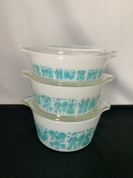 Pyrex Promotional Butterprint Round Casserole Set 6 Pieces