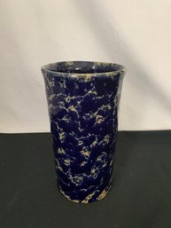 Bennington Potters Pottery Blue Agate Tall Utensil Crock