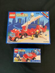 Lego Classic Town Fire Sets 6340 & 6525 Minifigures, Manual & Boxes