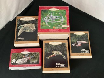 Hallmark Keepsake Magic Ornament Star Trek Group Of ~ 6 Ships