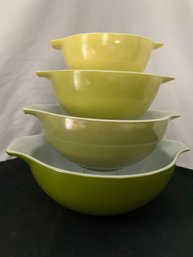Pyrex Verde Cinderella Bowl Set ~4 Pieces
