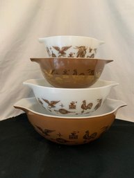 Pyrex Early American Cinderella Bowl Set ~4 Pieces
