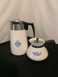 Corning Ware Cornflower Blue Coffee Pot & Tea Pot