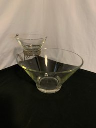 Anchor Hocking Clear Glass Chip & Dip Set W/ Holder