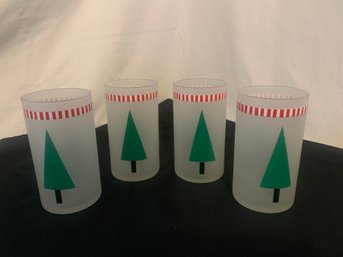 Katja Colorforms Christmas Frosted Highball Glasses Set Group