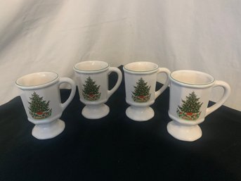 Pfaltzgraff Christmas Heritage Decorated Tree Mugs Set Group