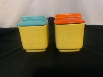 Franciscan Pottery Jam Jars Set Of ~2