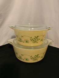 Pyrex ~2 Shenandoah Round Casseroles W/lids