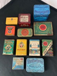 Group Of Tabacco/Cigarettes Tins ~12