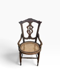 Antique Victorian Eastlake Cane Seat Armchair