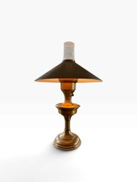 Vintage Brass-Tone Hurricane Table Lamp