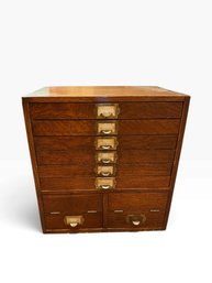 Antique Cleveland System Co. Oak Filing Cabinet