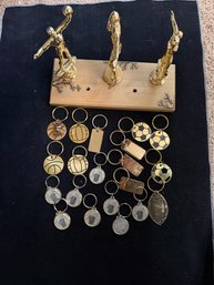 Sports Keychains And Trophy Figure Lot