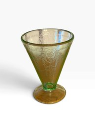 Vintage Uranium Glass Footed Tumbler