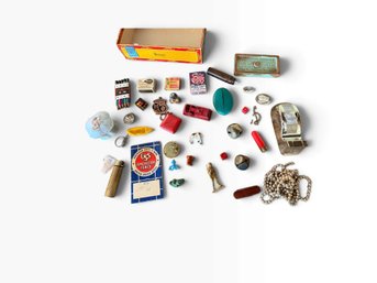 Vintage Cigar Box Junk Drawer Lot