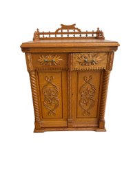 Vintage Minnesota Treadle Sewing Machine In Quarter-Sawn Oak Cabinet With Original Accessories