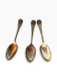 Vintage WM Rogers Silverplate Floral Teaspoons  Set Of 3