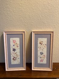 Pair Of Framed Pressed Floral Botanical Wall Art Prints
