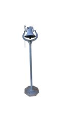Large Vintage Cast Iron Dinner Bell On Original Floor Stand  Heavy Farm, Ranch & Country Porch Bell