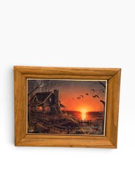 Terry Redlin Framed Cabin & Lake Prints  Pair
