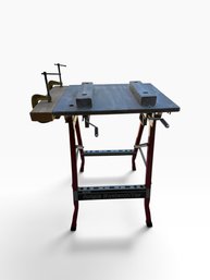 Sears Portable Workbench/Vise With Custom Wood Top & Clamps