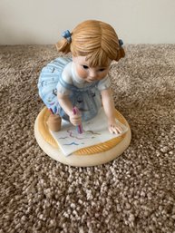Lenox 'The Days Of The Week' Fine Porcelain Figurine  Child Drawing  Hand-Painted Collectible
