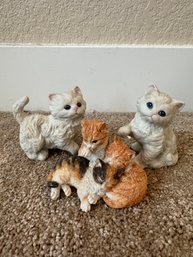 Lot Of 3 Decorative Kitten Figurines  Adorable Cats, Sleeping Kittens & Vintage Home Dcor