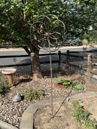 Large Metal Kinetic Wind Spinner Garden Sculpture – Freestanding Yard Art