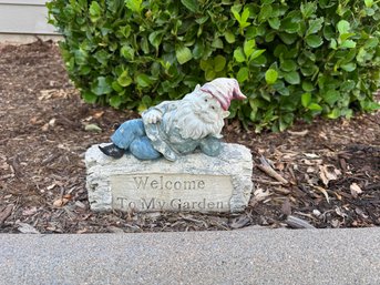 Garden Gnome 'Welcome To My Garden' Outdoor Statue