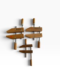 Vintage Jorgensen No. 0 Adjustable Wood Hand Clamps  Lot Of 3