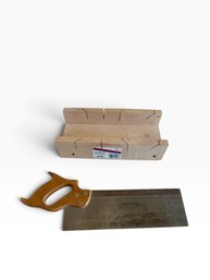 Great Neck Hardwood Mitre Box Model MB120 With Back Saw  Made In USA
