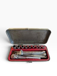 Vintage Craftsman Socket & Ratchet Set In Metal Case