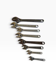 Assorted Vintage Adjustable Wrenches  8 Piece Lot