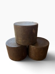 Vintage Industrial Scale Weights  Set Of 3