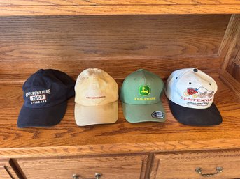 Lot Of 4 Men's Baseball Caps  John Deere, Cabela's, Breckenridge & Centennial