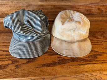 Vintage-Style Work Cap Lot  Dickies Canvas & Railroad Stripe Engineer Cap