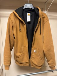 Carhartt J149 BRN Thermal-Lined Full-Zip Hooded Sweatshirt Jacket  Men's Medium