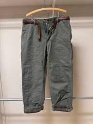 Carhartt Men's Green Canvas Carpenter Work Pants Plaid Lined Cuffs  34x30