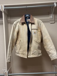 Carhartt Blanket-Lined Duck Canvas Work Jacket  Tan/Brown Corduroy Collar