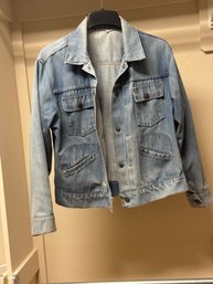 Vintage Men's Denim Work Jacket  Medium  Distressed Faded Blue