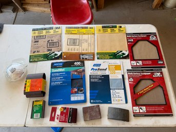 Large Assorted Sandpaper & Sanding Supplies Lot