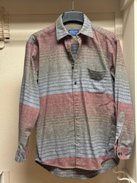 Pendleton Lodge Shirt Men's Medium 100% Virgin Wool Striped Western Shirt