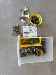Large Garden Hose Fittings & Nozzle Lot