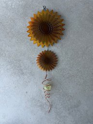 Decorative Sunburst Wind Spinner With Glass Orb