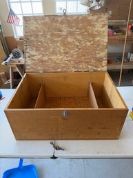 Large Handmade Wooden Tool Storage Chest