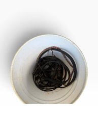 Bucket Of Assorted Bungee Cords & Tie-Down Straps