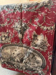 Robert Allen 'Coquin Texture' Scarlet Red Toile Curtain Panel
