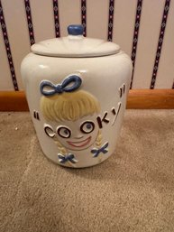 Mid-Century Vintage Abingdon Pottery 'Cooky' Ceramic Cookie Jar  USA